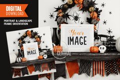 Halloween Fall Frame Poster Flyer Mockup Sign on Mantel Product Image 1