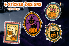 Halloween Vintage Frame Sticker Bundle | 48 Coquette Clipart Product Image 6