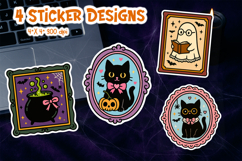Halloween Vintage Frame Sticker Bundle | 48 Coquette Clipart Product Image 11