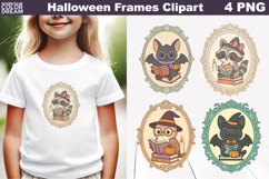Halloween Frames Sublimation | Reading Book Lover Clipart Product Image 1