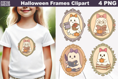 Halloween Frames Sublimation | Reading Book Lover Clipart Product Image 1