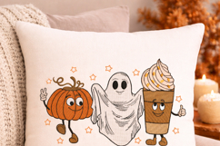 Fall Pumpkin Ghost Coffee Embroidery Design Autumn Kitchen Product Image 6