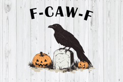 Black Raven PNG, F-Caw-F Halloween PNG Product Image 1