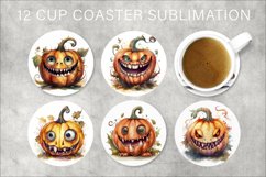 Halloween Funny Pumpkin Round Coaster Bundle Product Image 1