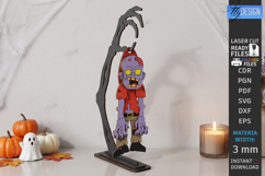 Halloween Funny Wiggly Décor Laser Cut | Hanging Zombie SVG Product Image 1