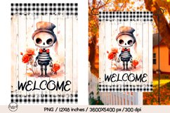 Cute skeleton, Halloween garden flag sublimation Product Image 1