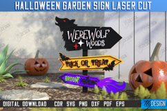 Halloween Garden Signs Laser Cut Bundle, Directional Signs Product Image 3