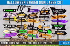 Halloween Garden Signs Laser Cut Bundle, Directional Signs Product Image 1