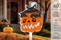 Halloween garden stake laser Cut. Halloween Decor SVG Product Image 1