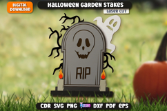 Halloween Garden Stakes Laser Cut Bundle, Wooden Garden Sign Product Image 5