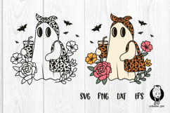 Halloween ghost leopard and flowers Product Image 1