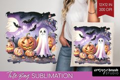 Ghost Tote Bag - Halloween Ghost Tote Bag PNG Sublimation Product Image 1