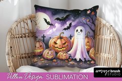 Cute Ghost Pillow Sublimation - Halloween Pillow Cover Product Image 1