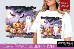 Ghost Square Tshirt Background - Halloween Ghost PNG Product Image 1