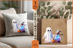 Cute ghost sublimation|Halloween ghost Pumpkin Moon print Product Image 2