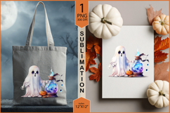 Cute ghost sublimation|Halloween ghost Pumpkin Moon print Product Image 3