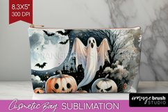 Ghost Cosmetic Bag - Halloween Ghost Makeup Bag PNG Product Image 1