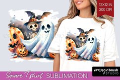 Ghost Square Tshirt Background - Halloween Ghost PNG Product Image 1