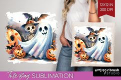 Ghost Tote Bag - Halloween Ghost Tote Bag PNG Sublimation Product Image 1