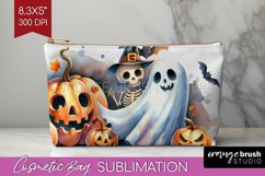 Ghost Cosmetic Bag - Halloween Ghost Makeup Bag PNG Product Image 1