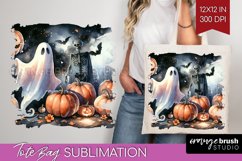 Ghost Tote Bag - Halloween Ghost Tote Bag PNG Sublimation Product Image 1