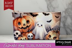 Ghost Cosmetic Bag - Halloween Ghost Makeup Bag PNG Product Image 1