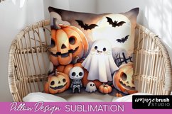 Cute Ghost Pillow Sublimation - Halloween Pillow Cover Product Image 1