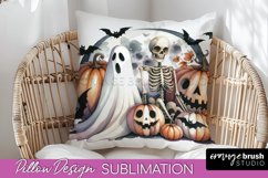 Cute Ghost Pillow Sublimation - Halloween Pillow Cover Product Image 1