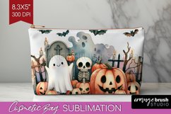 Ghost Cosmetic Bag - Halloween Ghost Makeup Bag PNG Product Image 1