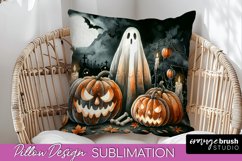 Cute Ghost Pillow Sublimation - Halloween Pillow Cover Product Image 1