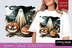 Ghost Square Tshirt Background - Halloween Ghost PNG Product Image 1