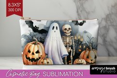 Ghost Cosmetic Bag - Halloween Ghost Makeup Bag PNG Product Image 1