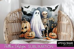 Cute Ghost Pillow Sublimation - Halloween Pillow Cover Product Image 1