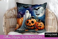 Cute Ghost Pillow Sublimation - Halloween Pillow Cover Product Image 1