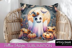 Cute Ghost Pillow Sublimation - Halloween Pillow Cover Product Image 1