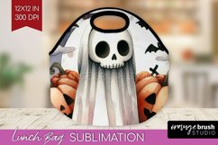 Ghost Lunch Bag - Halloween Ghost Lunch Bug PNG Sublimation Product Image 1