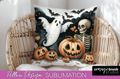 Cute Ghost Pillow Sublimation - Halloween Pillow Cover Product Image 1
