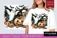 Ghost Square Tshirt Background - Halloween Ghost PNG Product Image 1