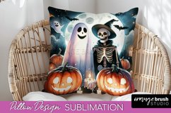 Cute Ghost Pillow Sublimation - Halloween Pillow Cover Product Image 1