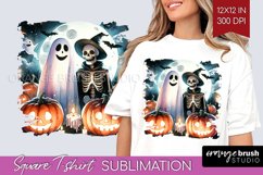Ghost Square Tshirt Background - Halloween Ghost PNG Product Image 1