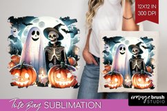 Ghost Tote Bag - Halloween Ghost Tote Bag PNG Sublimation Product Image 1