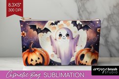 Ghost Cosmetic Bag - Halloween Ghost Makeup Bag PNG Product Image 1