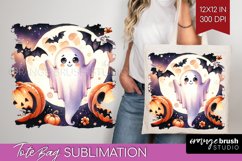 Ghost Tote Bag - Halloween Ghost Tote Bag PNG Sublimation Product Image 1