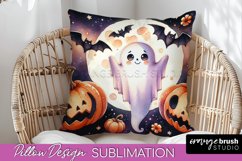 Cute Ghost Pillow Sublimation - Halloween Pillow Cover Product Image 1