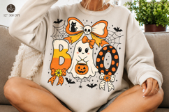 Halloween Ghost Bow Png, Cute Boo Ghost With Bow Sublimation Product Image 1