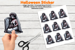 Halloween Sticker, Ghost Bride Sticker, Graveyard PNG, Gothic Halloween Sticker, Halloween PNG, Spooky Bride Design, Haunted Graveyard Sticker, Printable Halloween Stickers, Cricut Halloween Design, Halloween Sublimation
