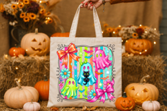 Halloween Ghost Cat Bow Png Product Image 2