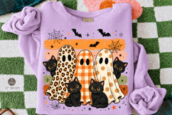 Halloween Ghost Cats PNG,Black Cat and Patterned Ghost PNG Product Image 1