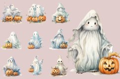 Cute Halloween Ghosts Clipart | Watercolor Clipart Product Image 2