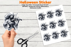Halloween Sticker, Ghost Girl Sticker, Violin Ghost PNG, Halloween PNG, Spooky Sticker Design, Gothic Halloween Sticker, Retro Ghost PNG, Musical Halloween Sticker, Printable Halloween Stickers, Cricut Halloween Design